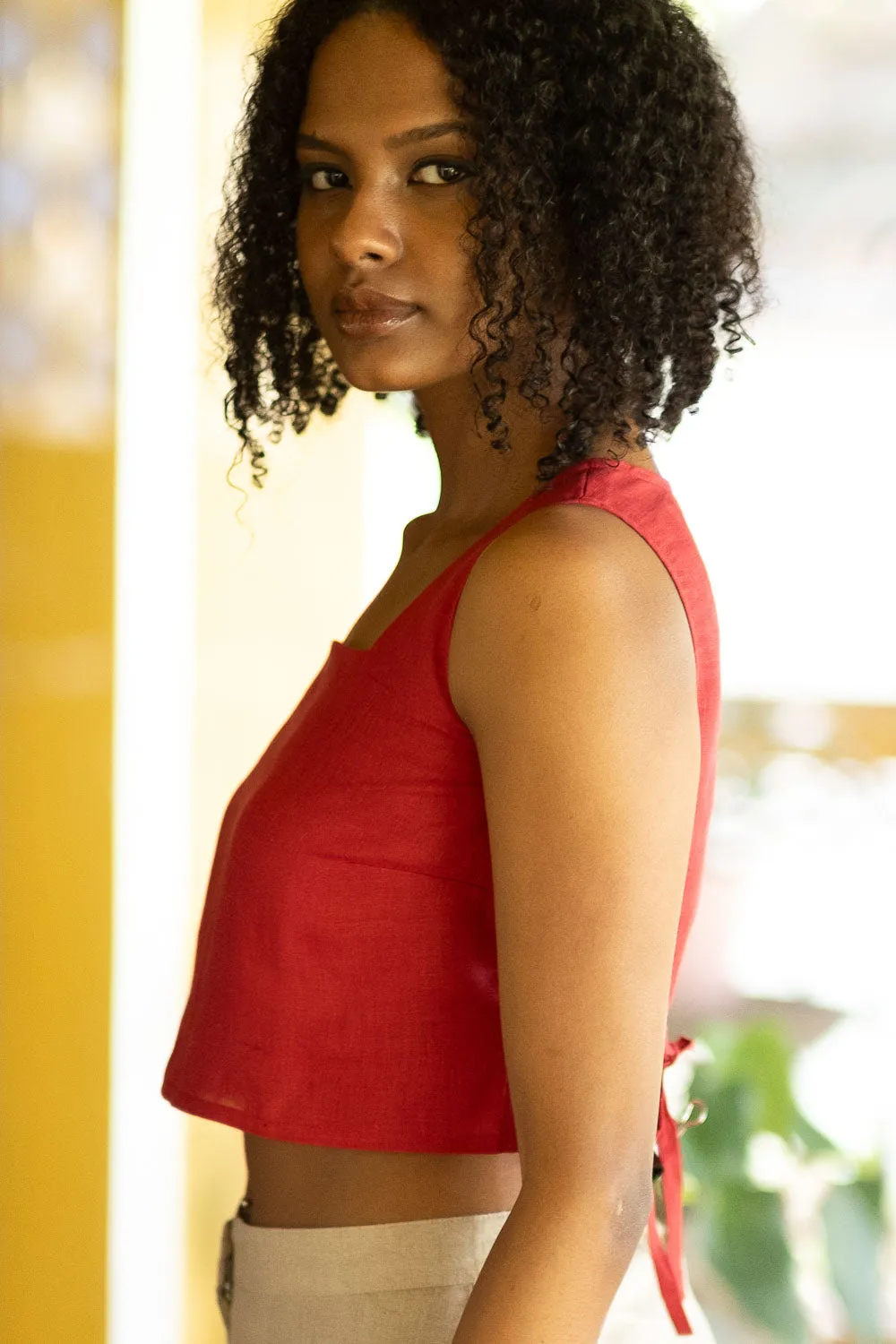The Linen Crop Tank