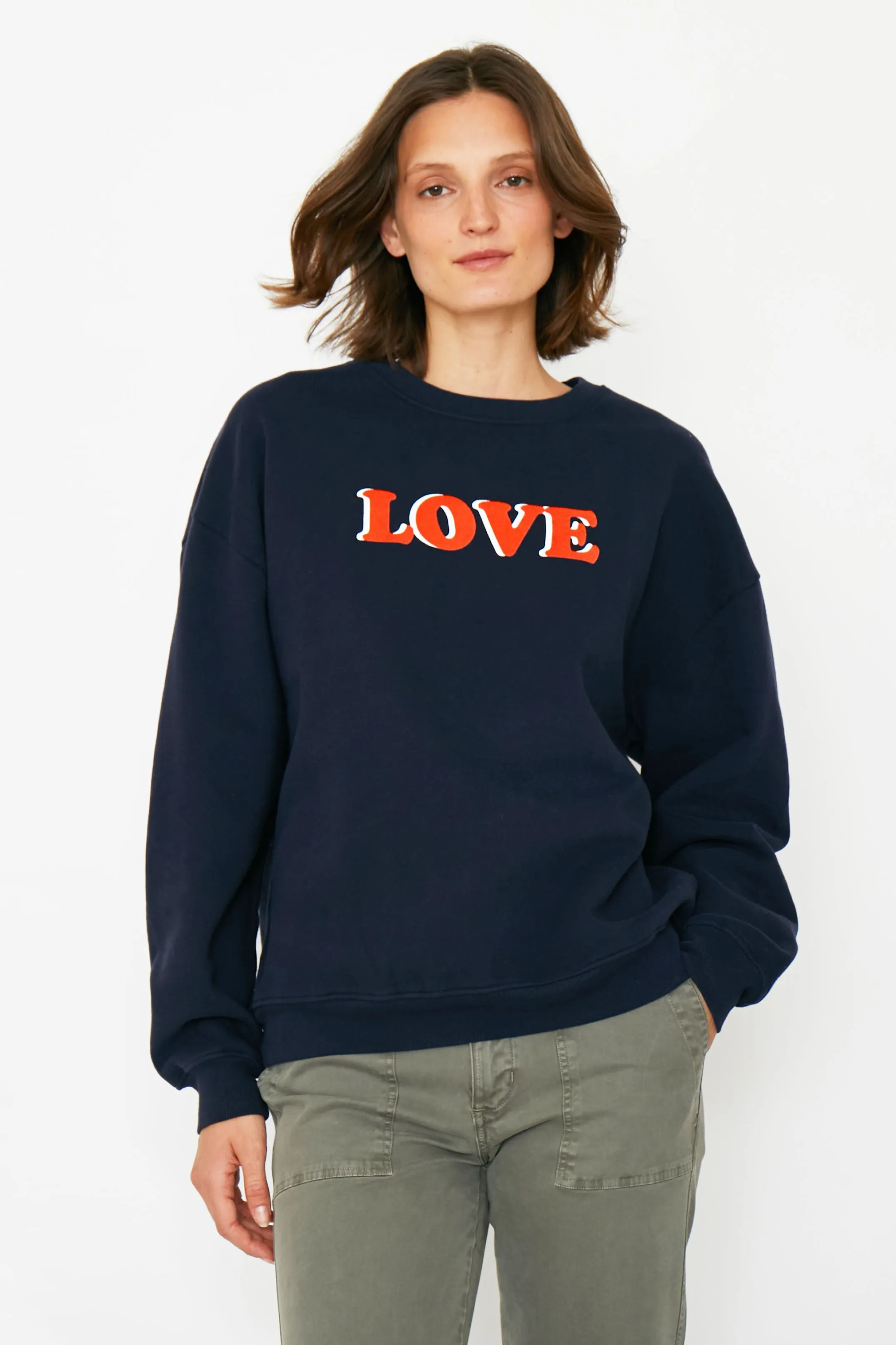 The Oversized LOVE Sweatshirt - Navy