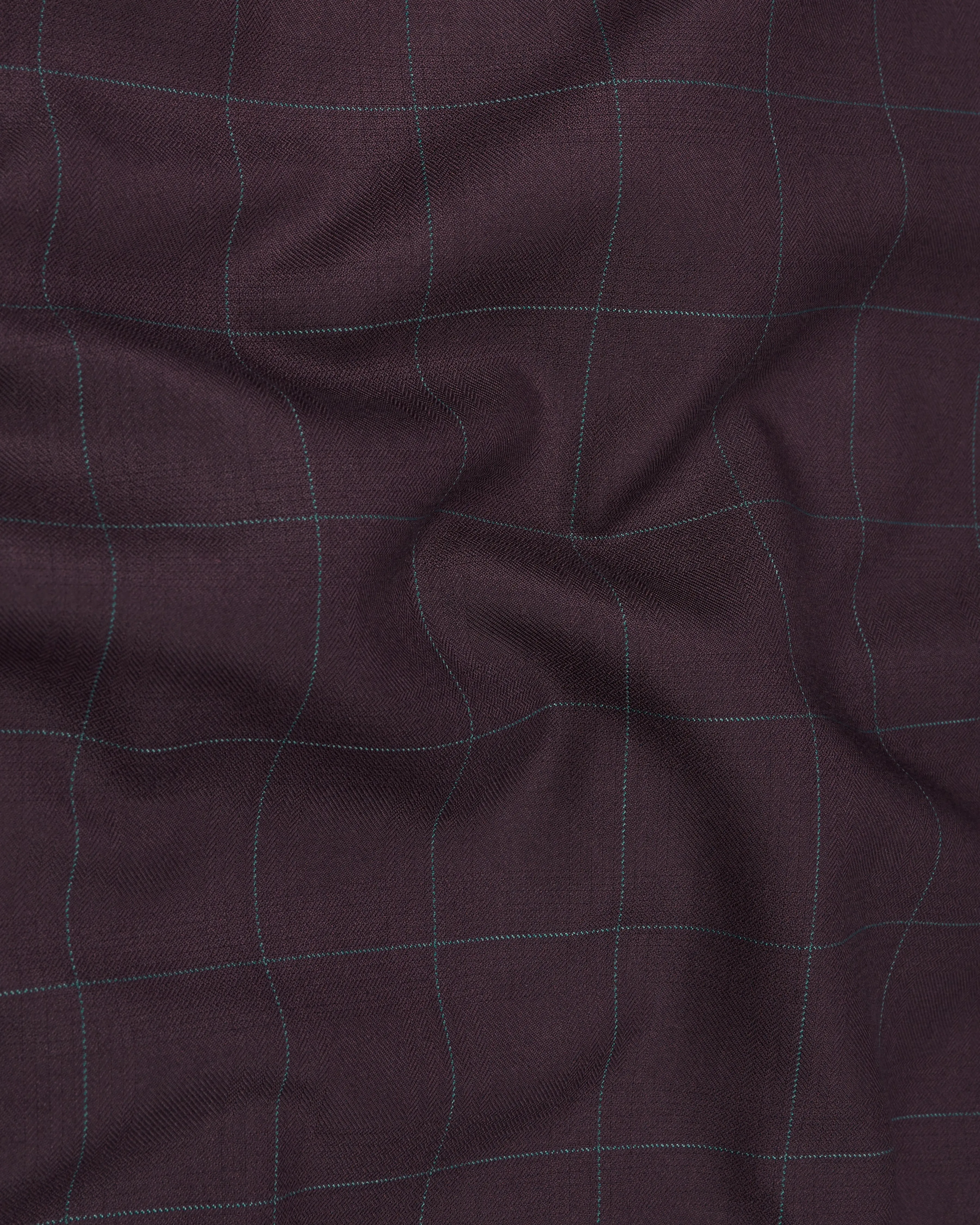 Thunder Maroon Windowpane Cross Buttoned Bandhgala Blazer