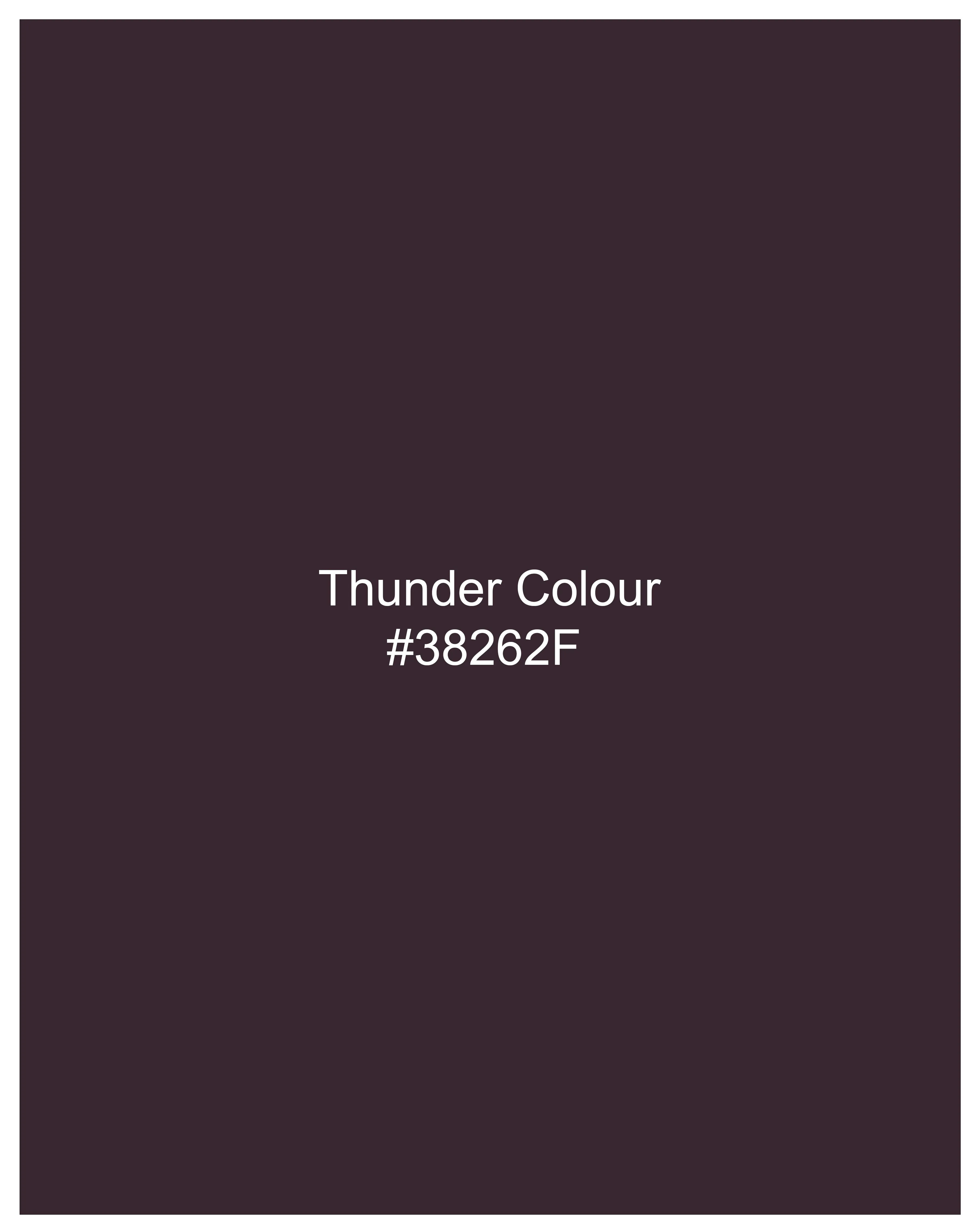 Thunder Maroon Windowpane Cross Buttoned Bandhgala Blazer