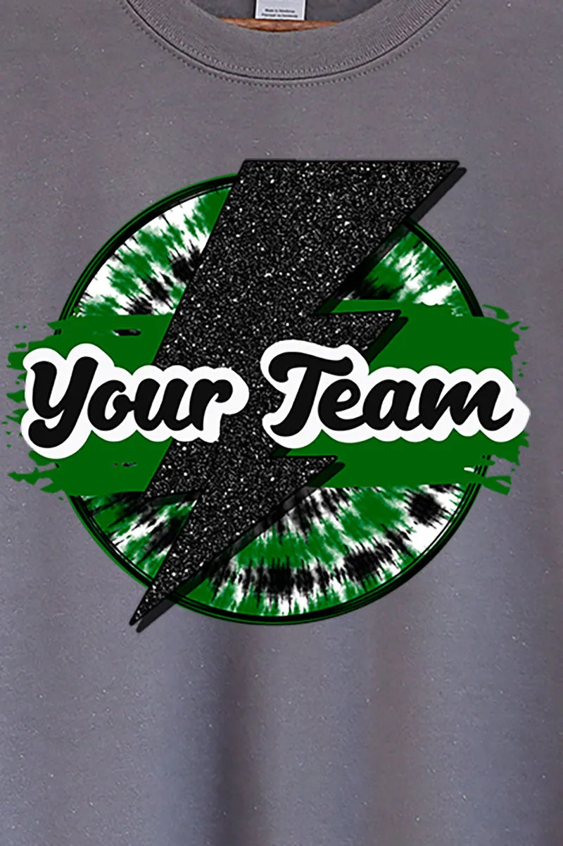 Tie Dye Bolt Green And Black Unisex NuBlend Crew Sweatshirt
