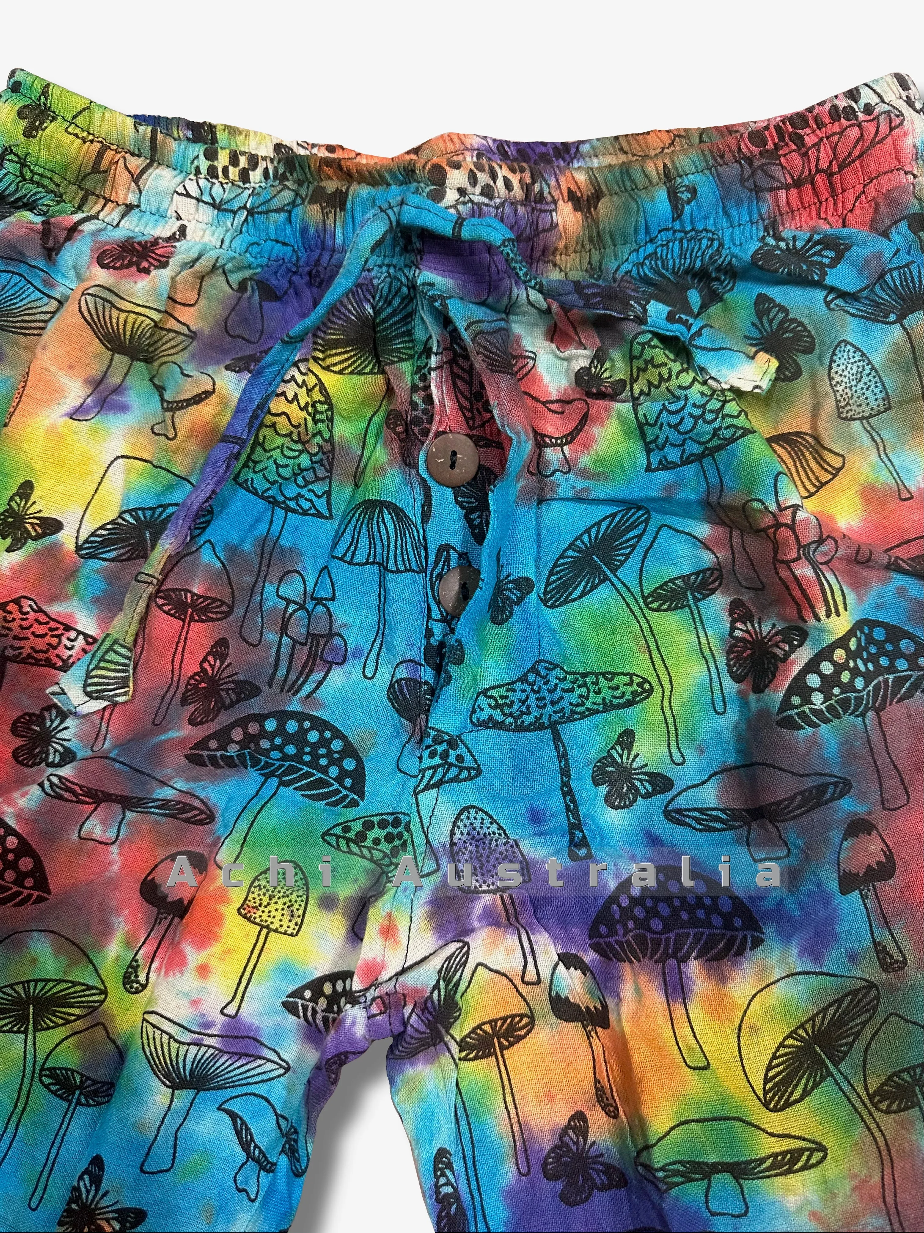 Tie Dye Mushroom Cargo Shorts