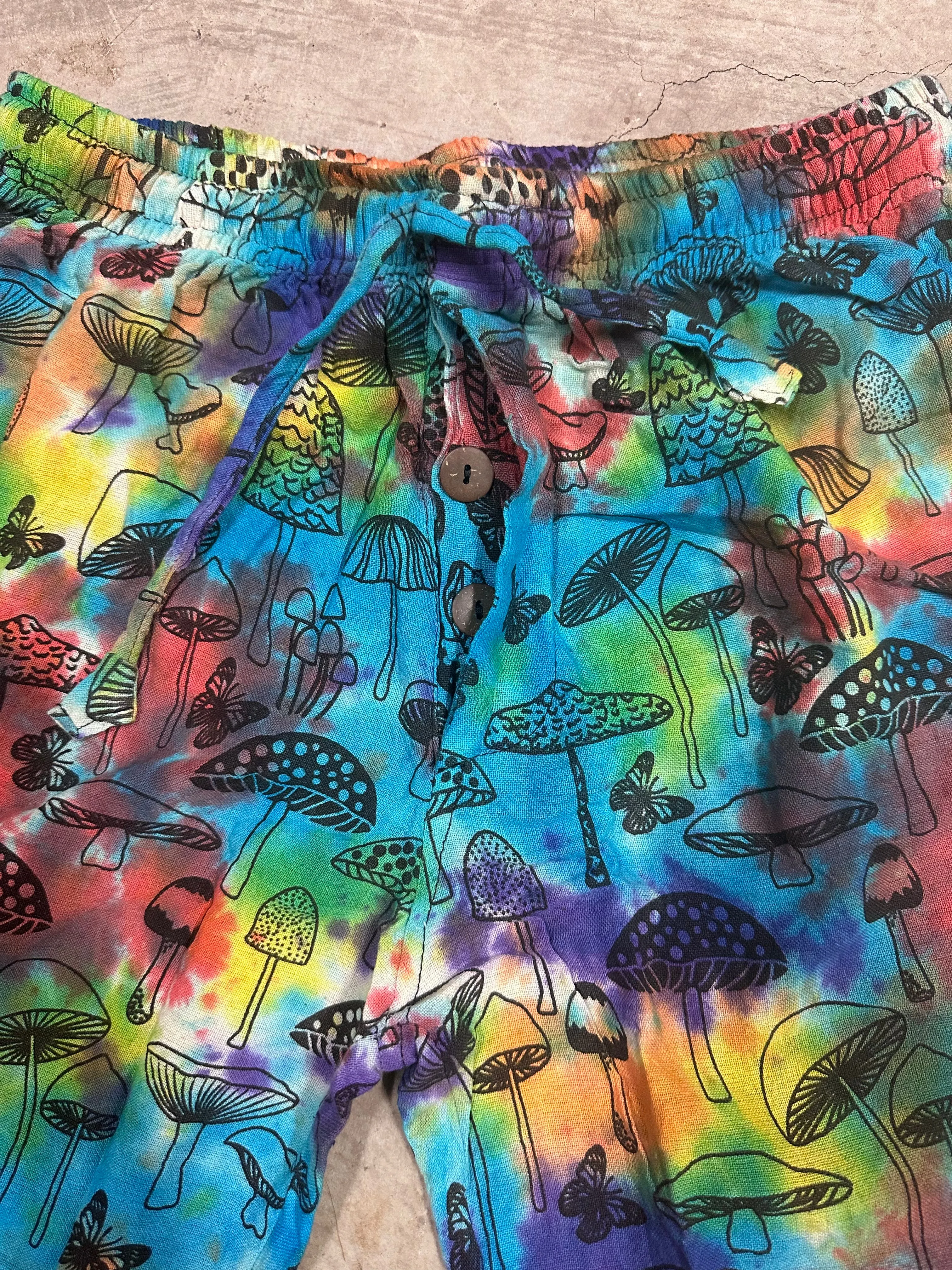 Tie Dye Mushroom Cargo Shorts
