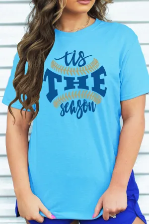 Tis The Season Baseball Royal and Gold Unisex Blend Tee