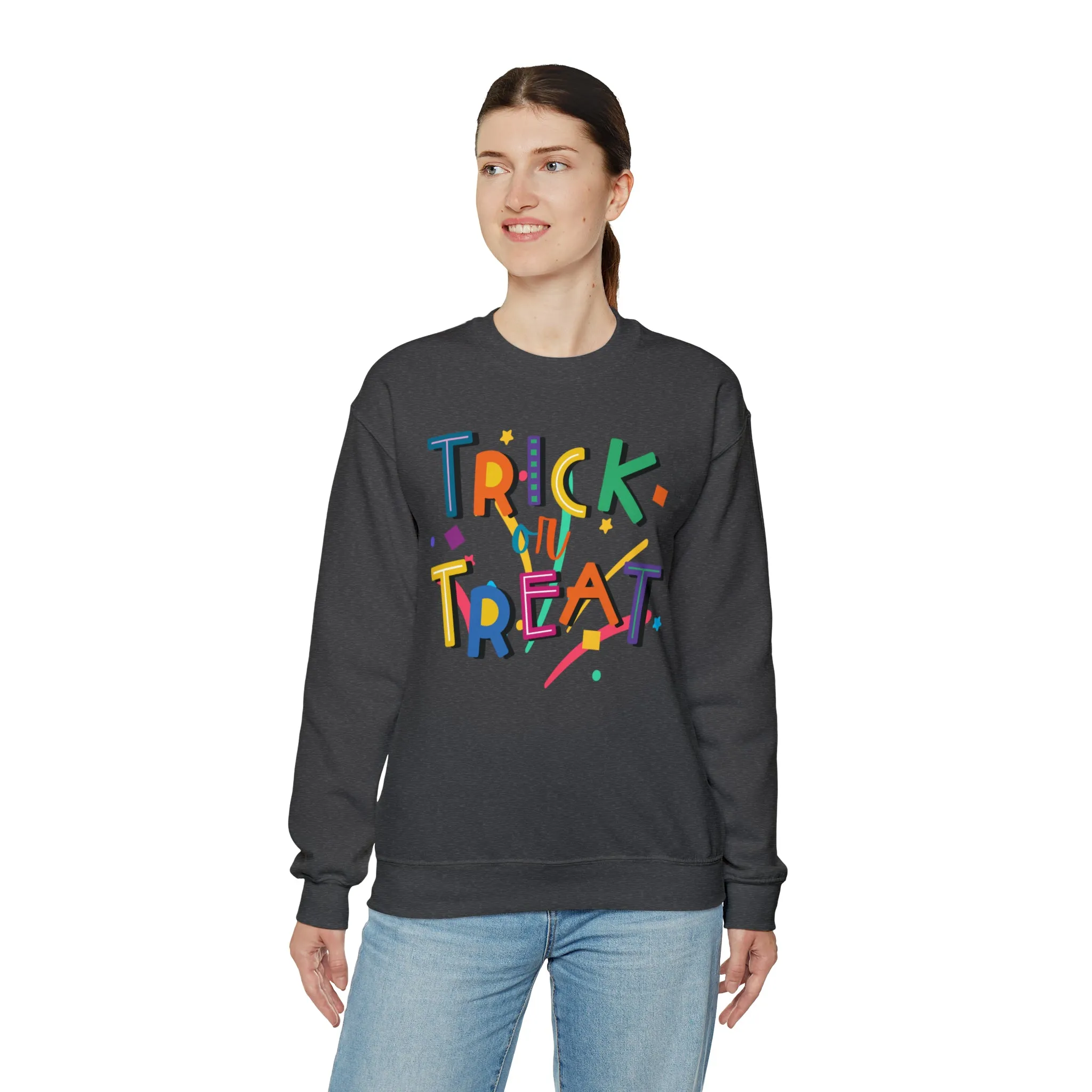 Trick or Treat Halloween Sweatshirt, Halloween Candy Sweatshirt , Funny Halloween Sweatshirt, Sweet Fall Unisex Heavy Blend