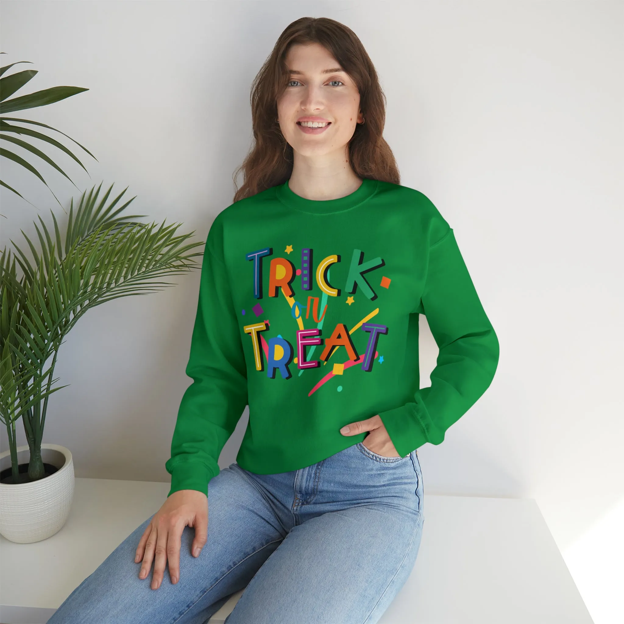 Trick or Treat Halloween Sweatshirt, Halloween Candy Sweatshirt , Funny Halloween Sweatshirt, Sweet Fall Unisex Heavy Blend