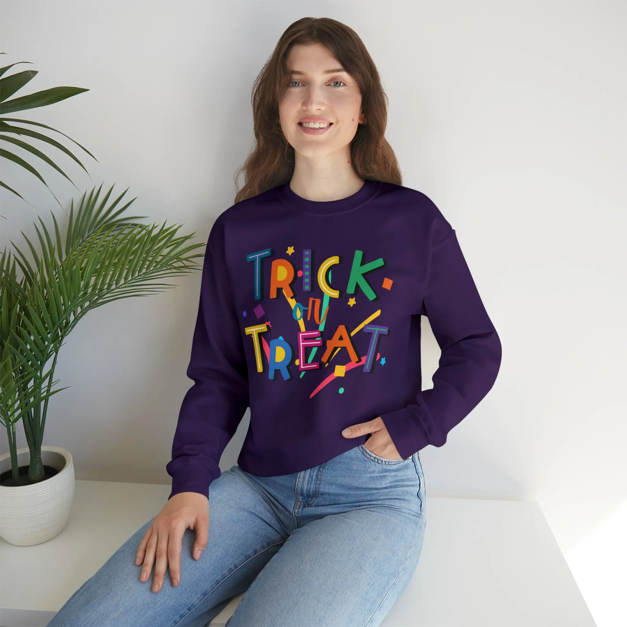 Trick or Treat Halloween Sweatshirt, Halloween Candy Sweatshirt , Funny Halloween Sweatshirt, Sweet Fall Unisex Heavy Blend
