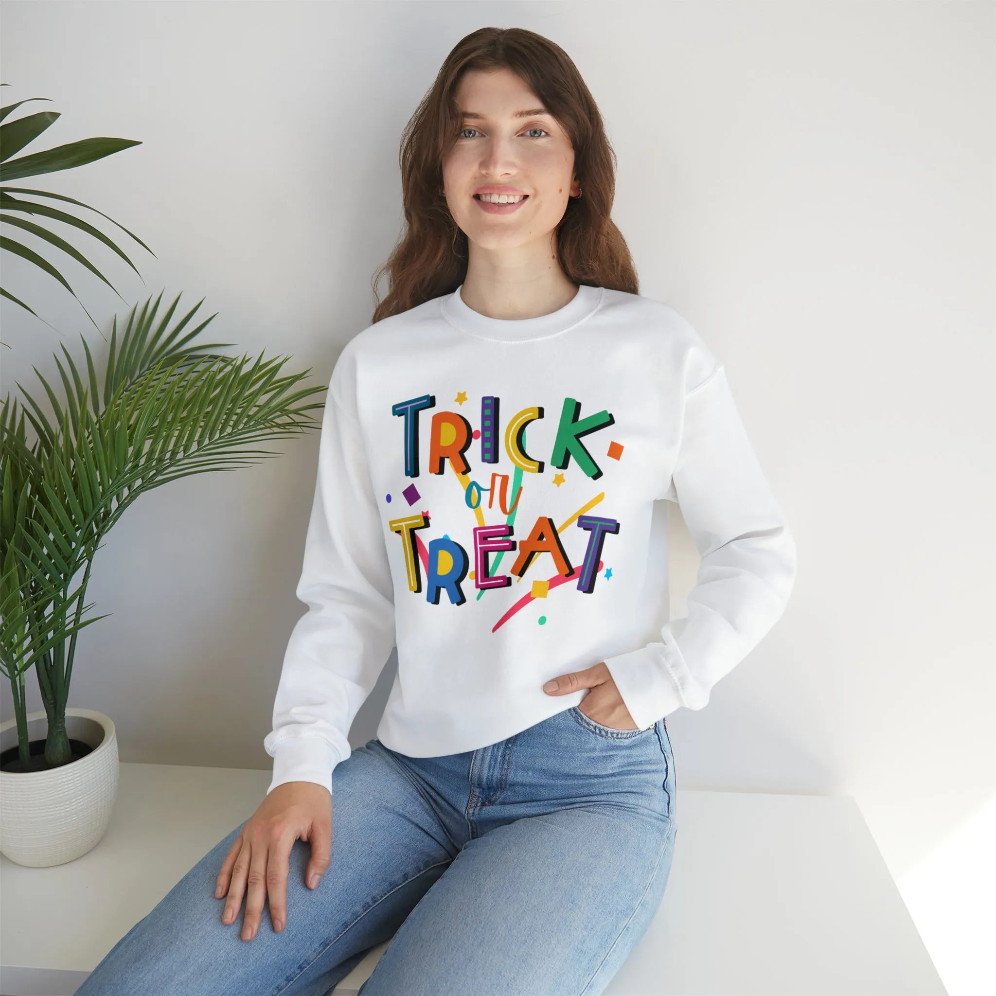 Trick or Treat Halloween Sweatshirt, Halloween Candy Sweatshirt , Funny Halloween Sweatshirt, Sweet Fall Unisex Heavy Blend