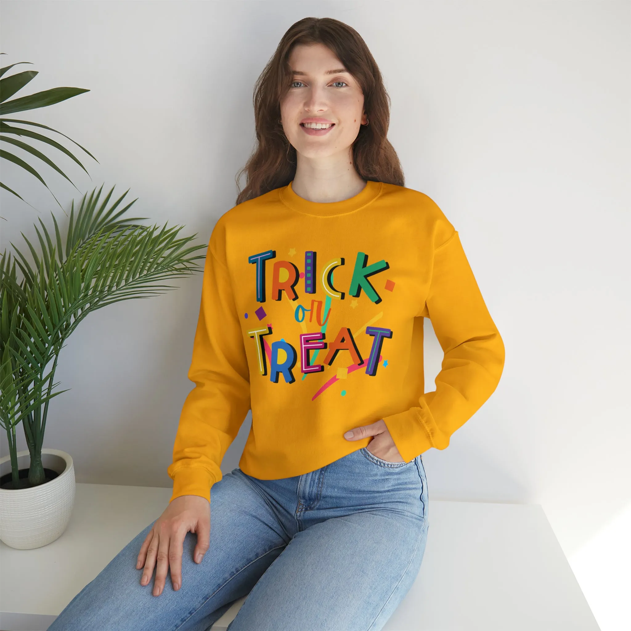 Trick or Treat Halloween Sweatshirt, Halloween Candy Sweatshirt , Funny Halloween Sweatshirt, Sweet Fall Unisex Heavy Blend