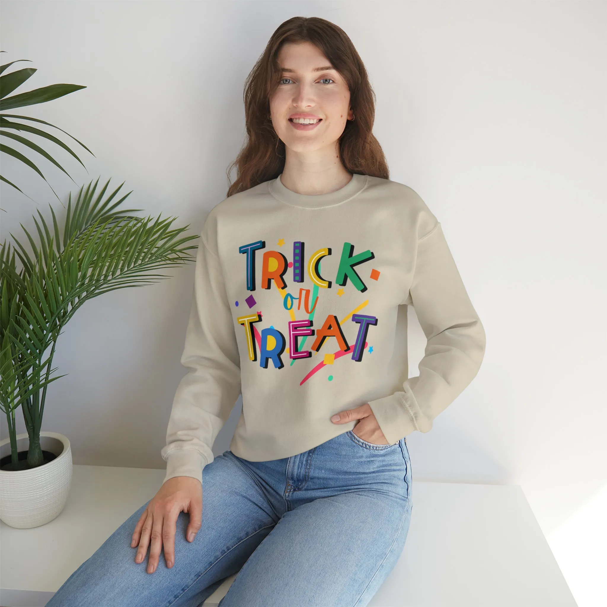 Trick or Treat Halloween Sweatshirt, Halloween Candy Sweatshirt , Funny Halloween Sweatshirt, Sweet Fall Unisex Heavy Blend