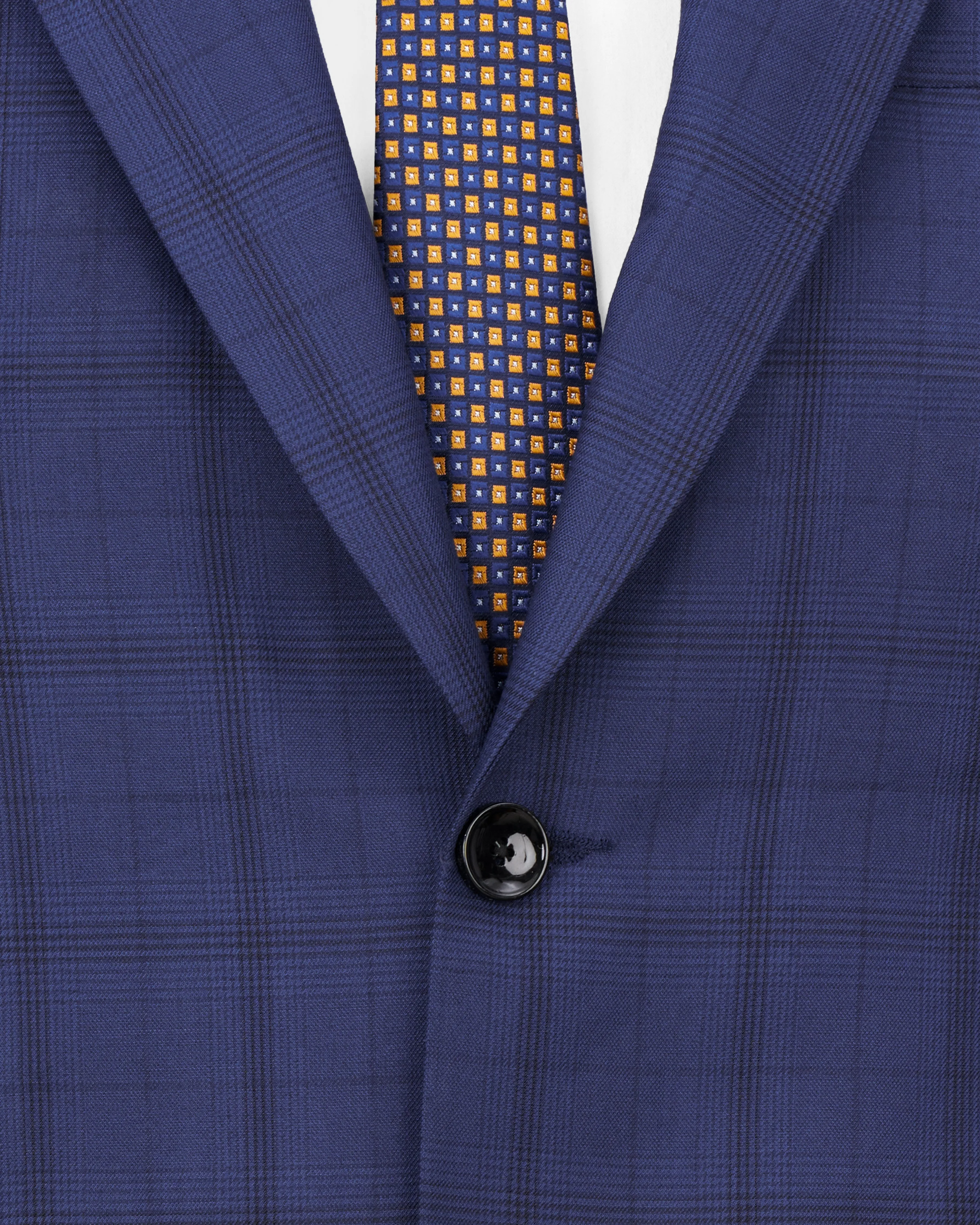 Tuna Blue Plaid Single Breasted Blazer