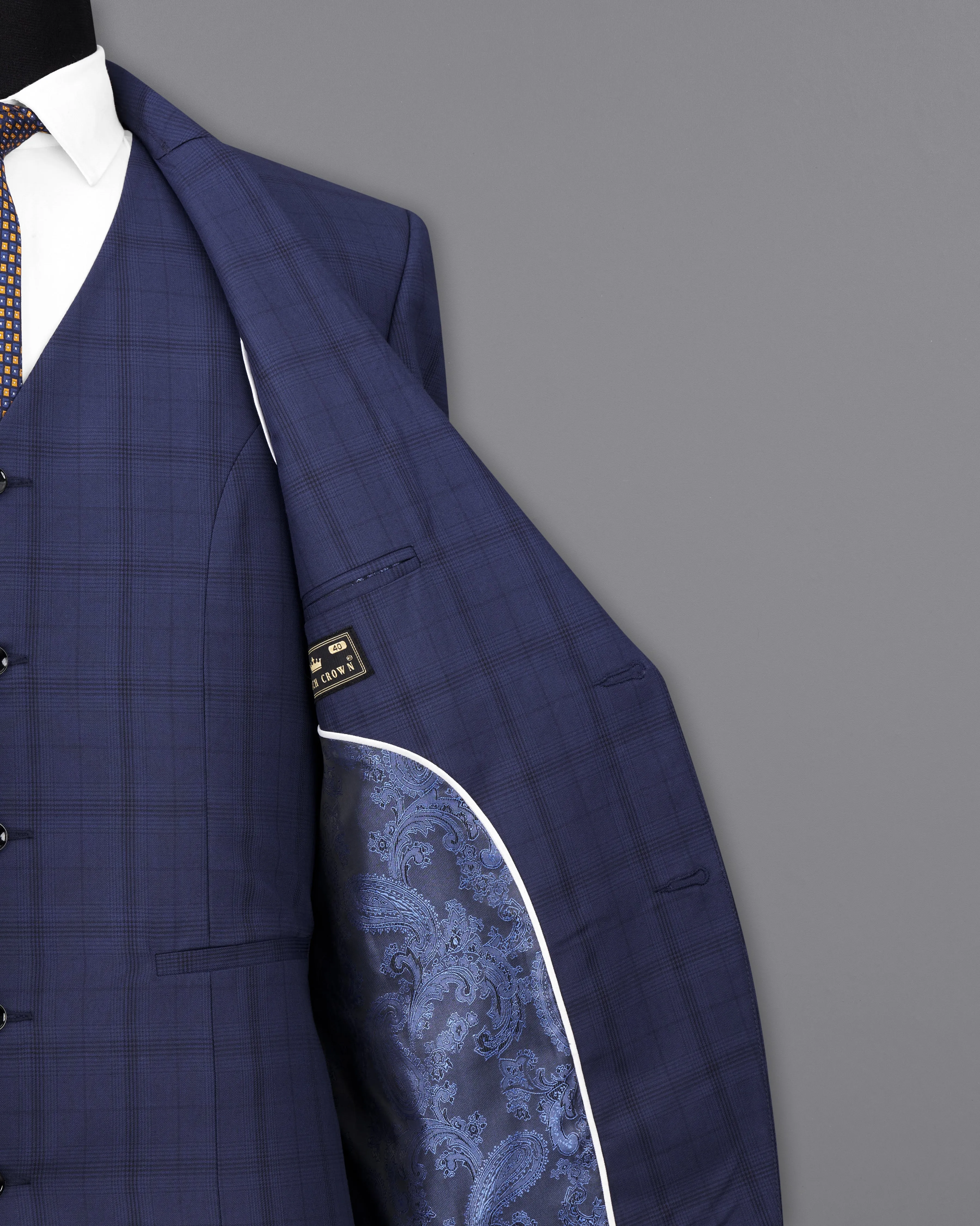 Tuna Blue Plaid Single Breasted Blazer
