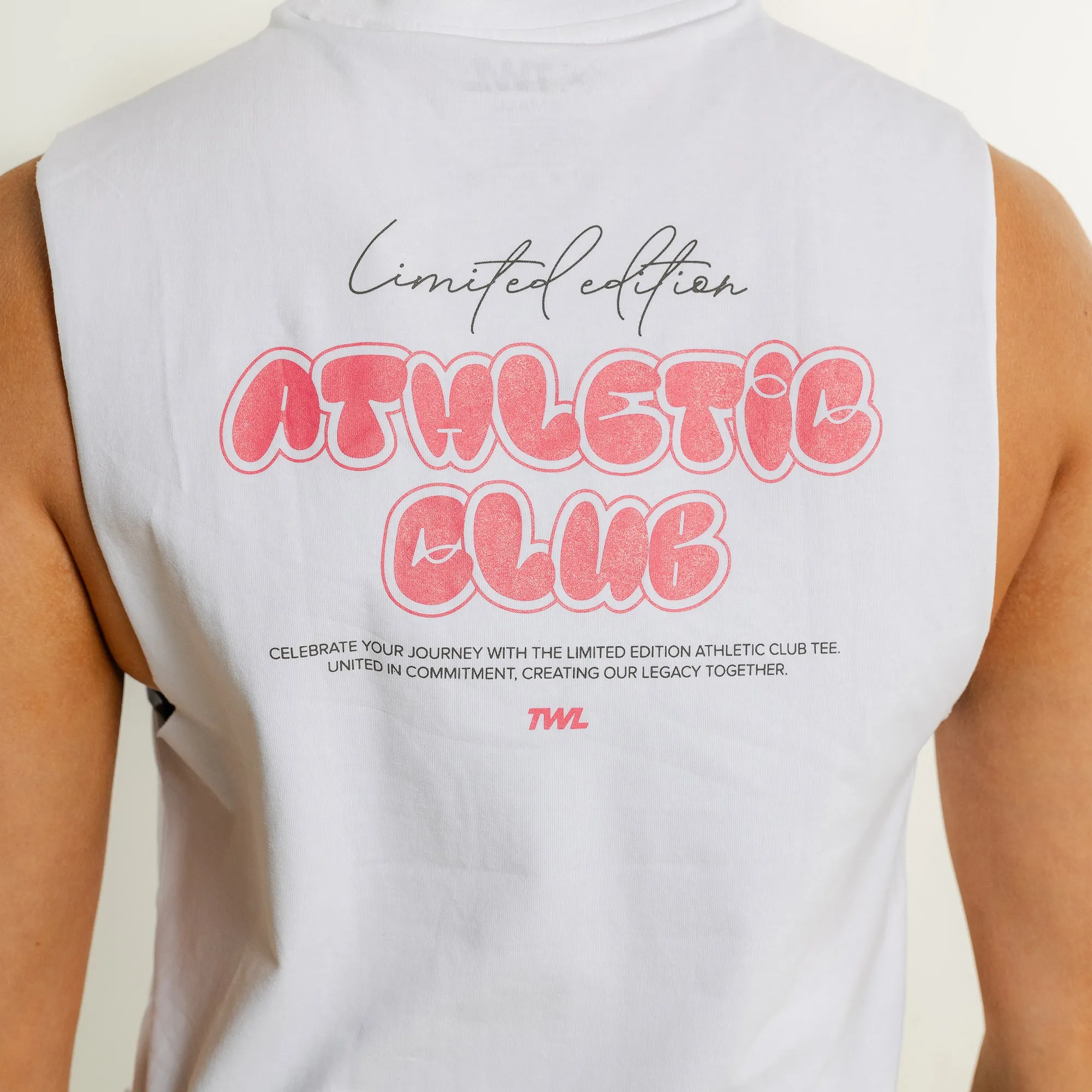 TWL - WOMEN'S SLASH CROP - ATHLETIC CLUB - WHITE