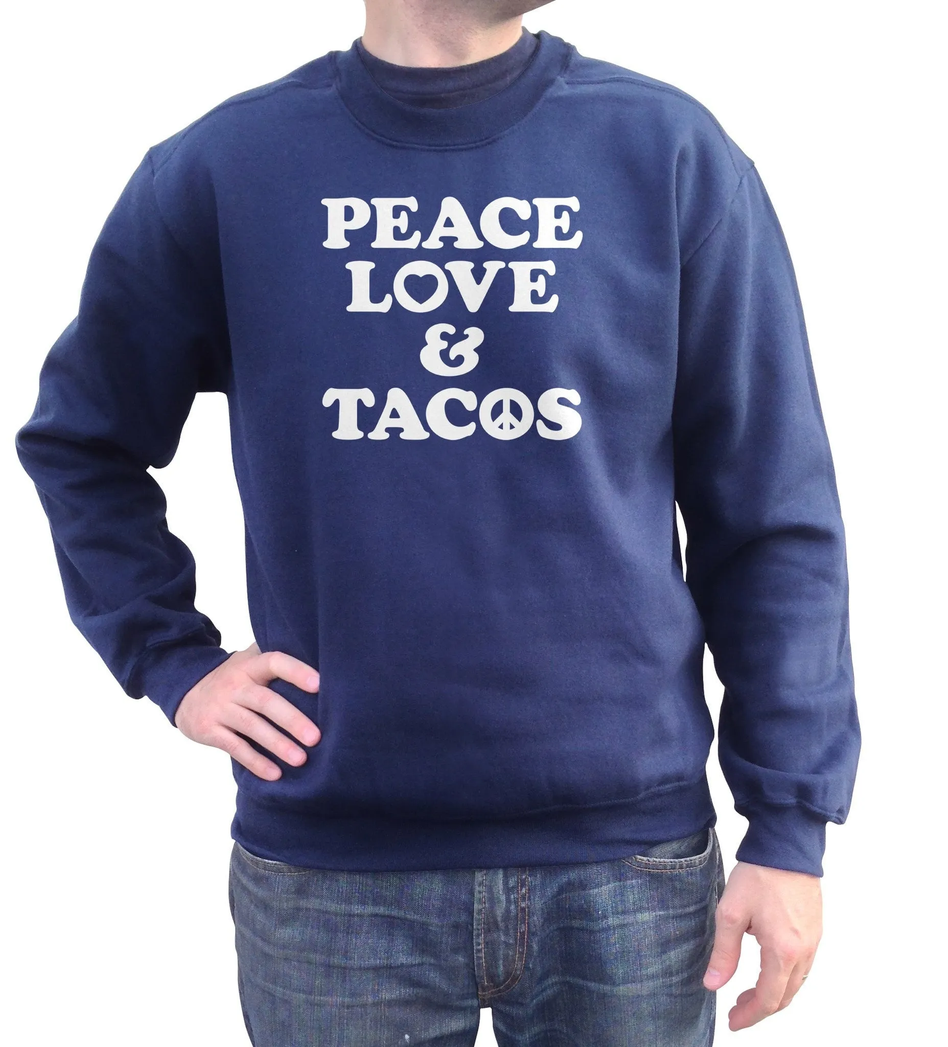 Unisex Peace Love and Tacos Sweatshirt