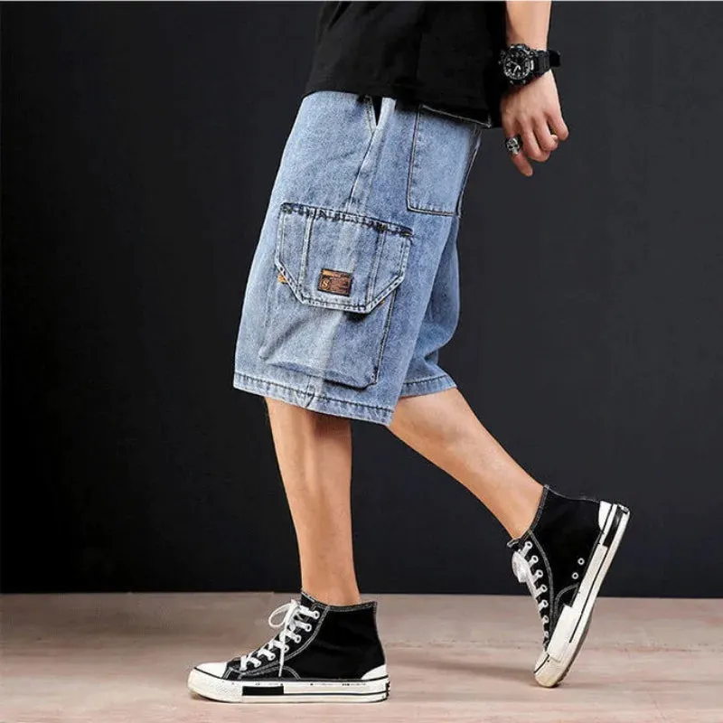 UrbanWear Weite Denim Cargo Shorts