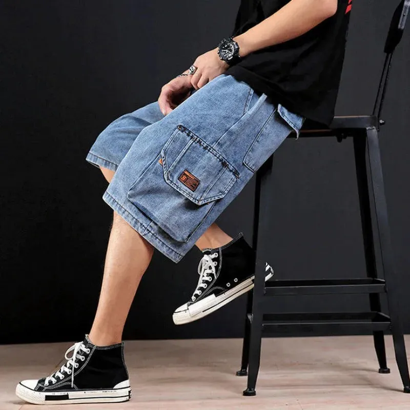 UrbanWear Weite Denim Cargo Shorts