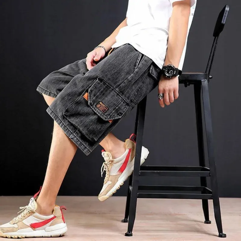 UrbanWear Weite Denim Cargo Shorts