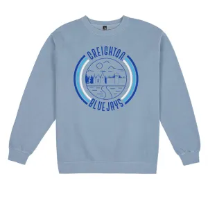 USCAPE Creighton University '90s Flyer Fleece Crewneck, Slate Blue