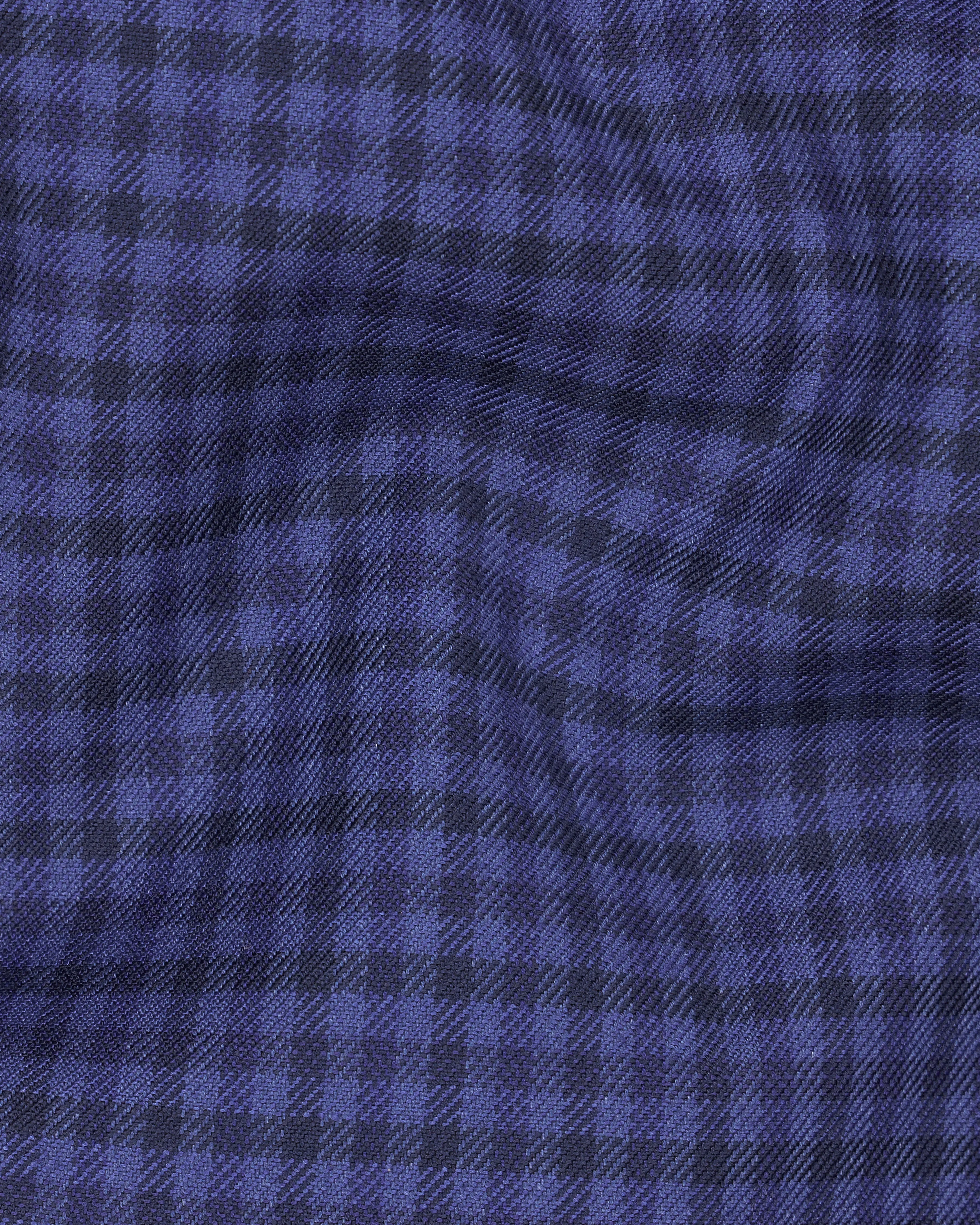 Victoria Blue Gingham Checkered Single Breasted Blazer