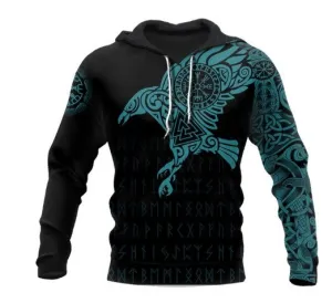 Viking The Raven of Tattoo 3D Printed Men Hoodies Retro Harajuku Fashion Hooded Sweatshirt Autumn Hoody Casual streetwear hoodie