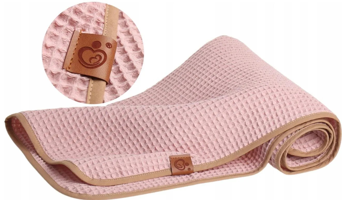 Waffle Blanket for Baby 100% Reversible Cotton 100x78cm Pink Retro