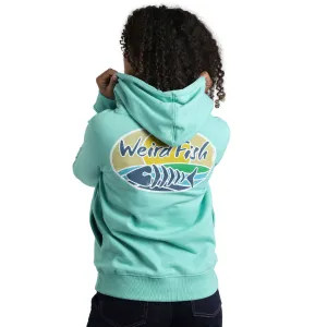 Weird Fish Kira Eco Back Print Popover Hoodie Aqua Marine