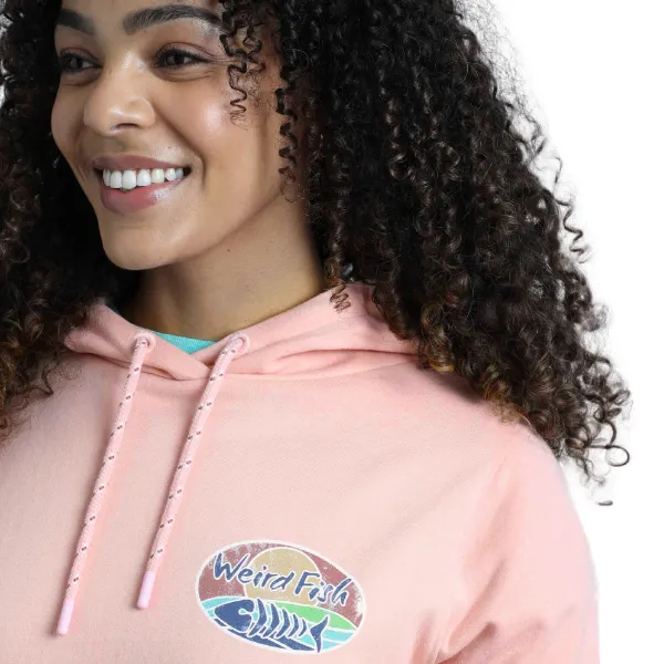 Weird Fish Kira Eco Back Print Popover Hoodie Aqua Marine