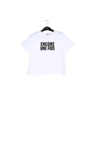 White organic cotton t-shirt with print