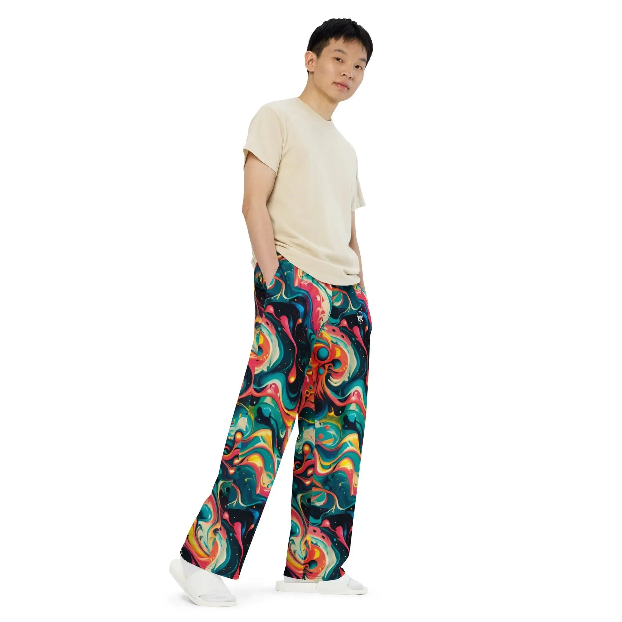 Wide-Leg Pants - Celestial Splash