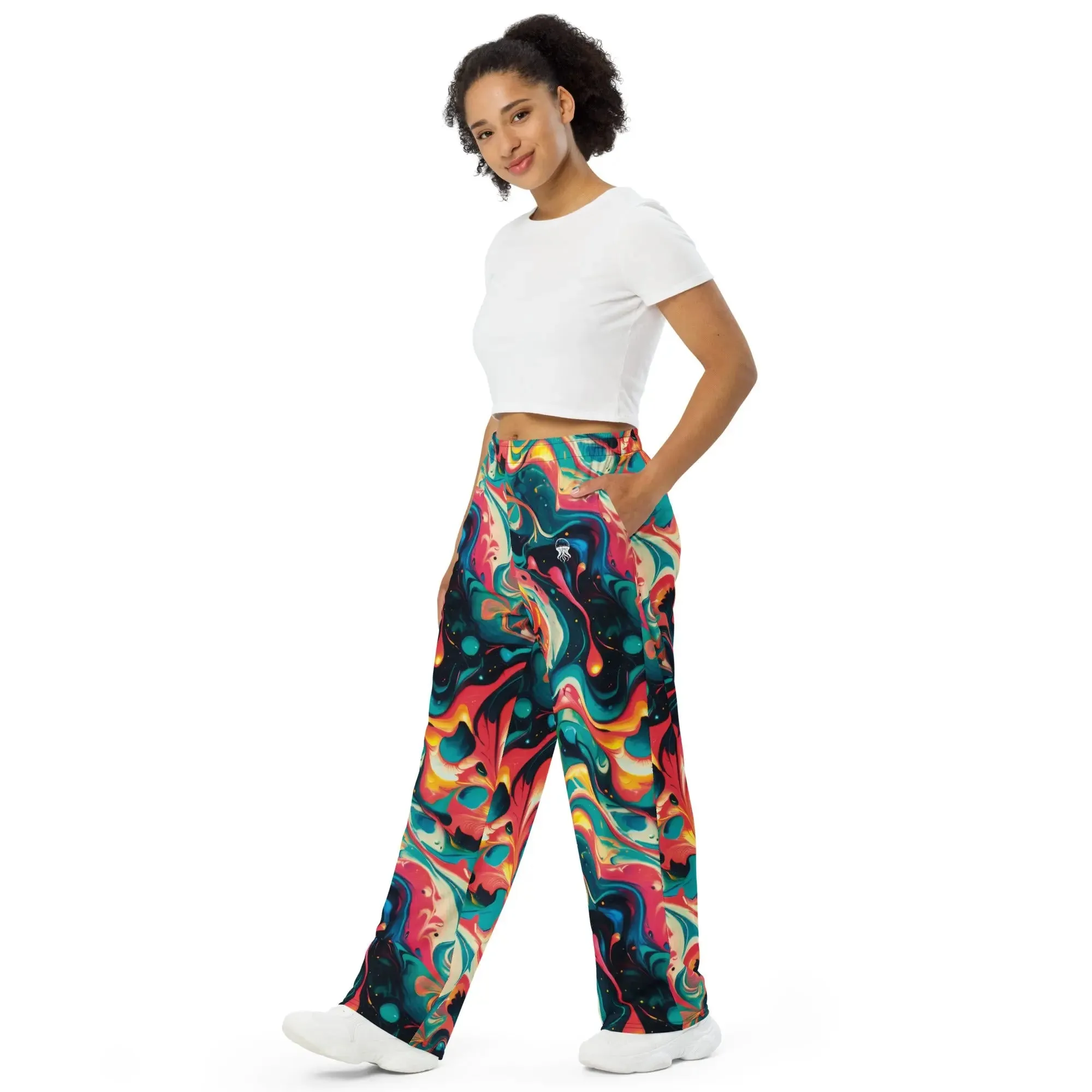 Wide-Leg Pants - Celestial Splash