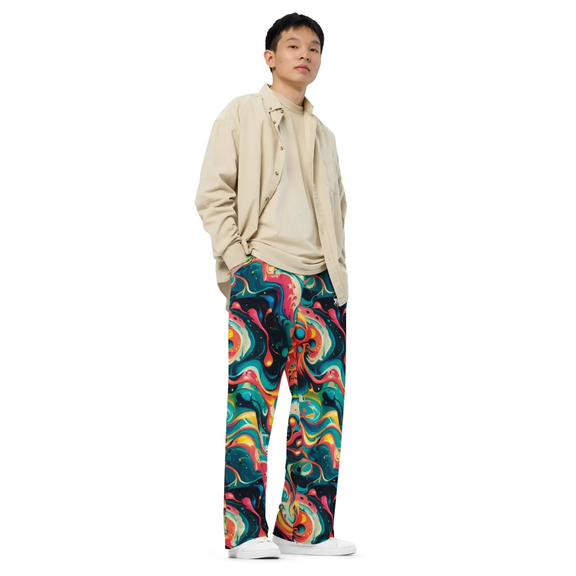 Wide-Leg Pants - Celestial Splash