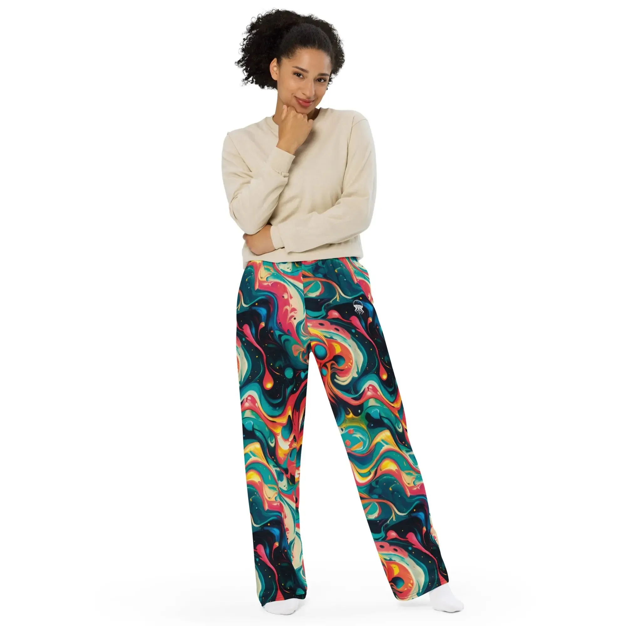 Wide-Leg Pants - Celestial Splash