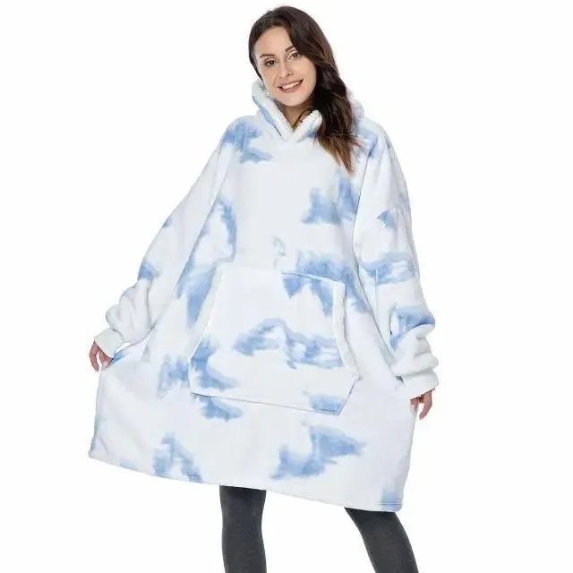 Winter Oversized Wearable Blanket Women Hoodies Sweatshirt TV Blanket With Sleeves Pullover Warm Soft Unisex Hoody Comfortable Sweatshirts For Autumn