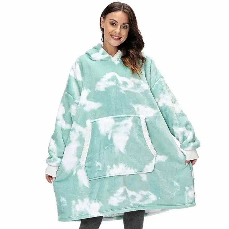 Winter Oversized Wearable Blanket Women Hoodies Sweatshirt TV Blanket With Sleeves Pullover Warm Soft Unisex Hoody Comfortable Sweatshirts For Autumn