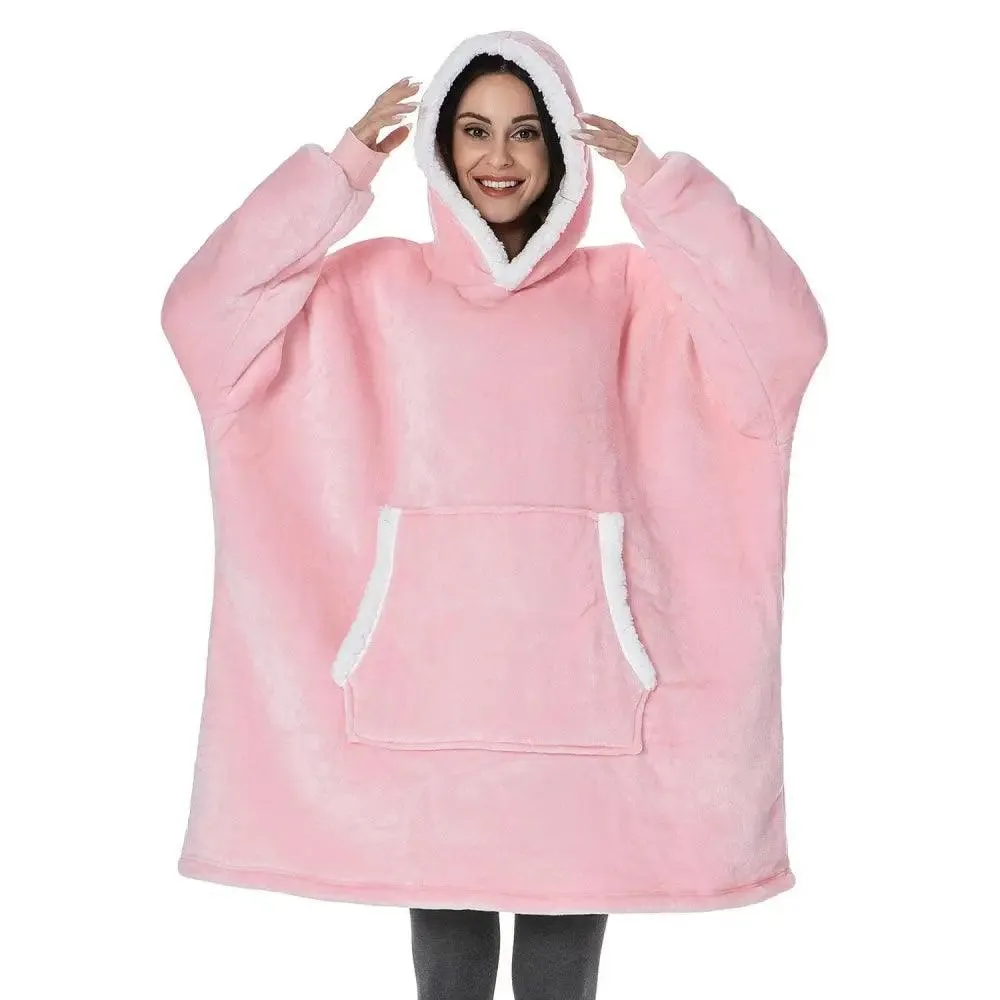 Winter Oversized Wearable Blanket Women Hoodies Sweatshirt TV Blanket With Sleeves Pullover Warm Soft Unisex Hoody Comfortable Sweatshirts For Autumn