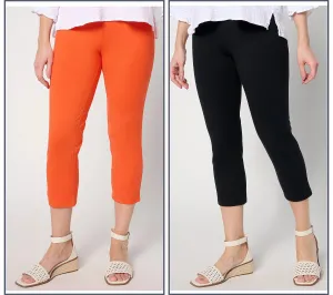 Women With Control Set Of 2 Slim Leg 86/14 Crop Pants