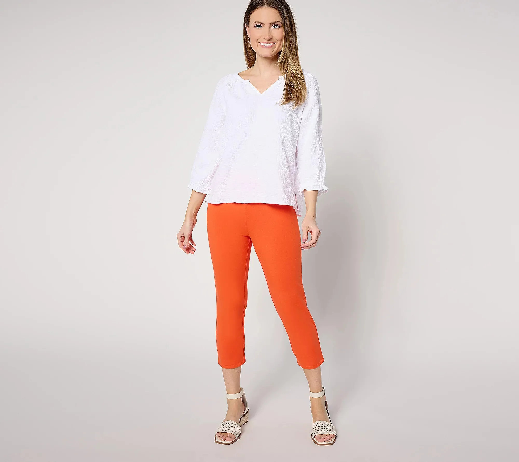 Women With Control Set Of 2 Slim Leg 86/14 Crop Pants