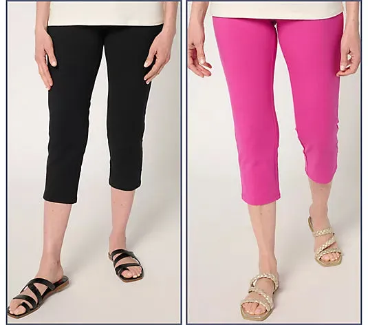 Women With Control Set Of 2 Slim Leg 86/14 Crop Pants