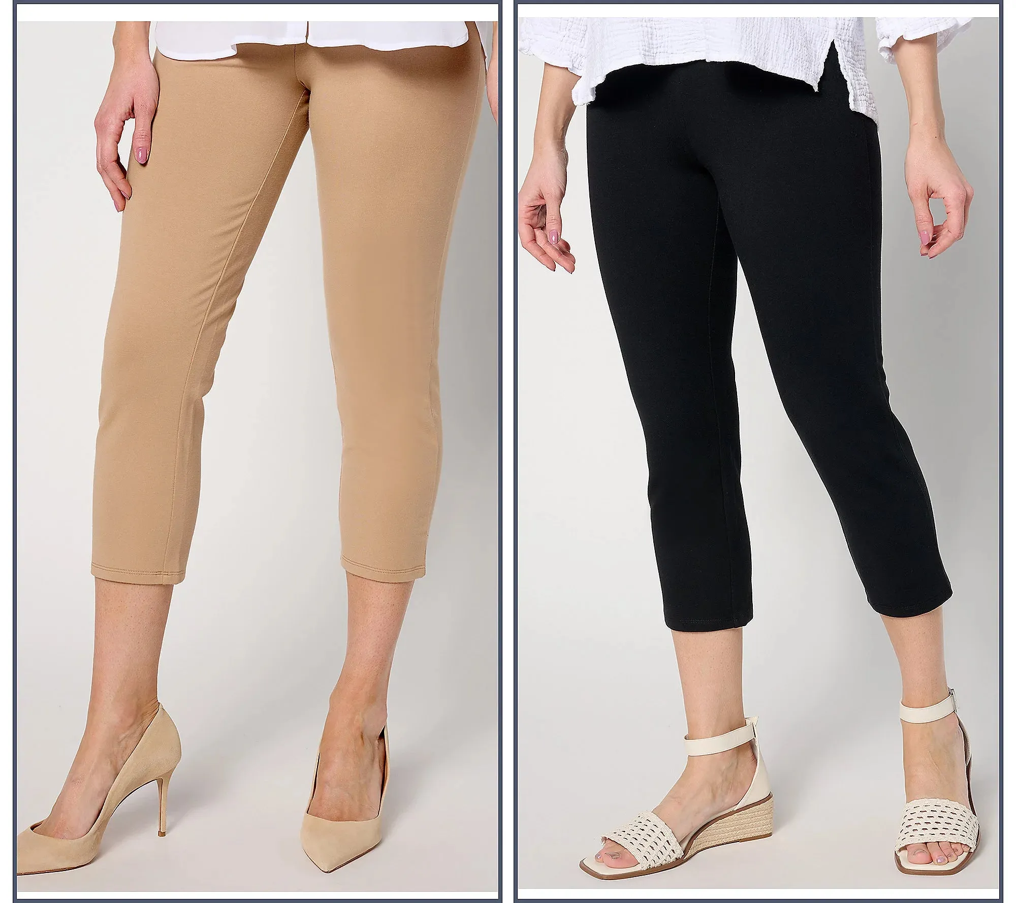 Women With Control Set Of 2 Slim Leg 86/14 Crop Pants