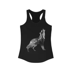Women's Ideal Lone Wolf Graphic Design Racerback Tank