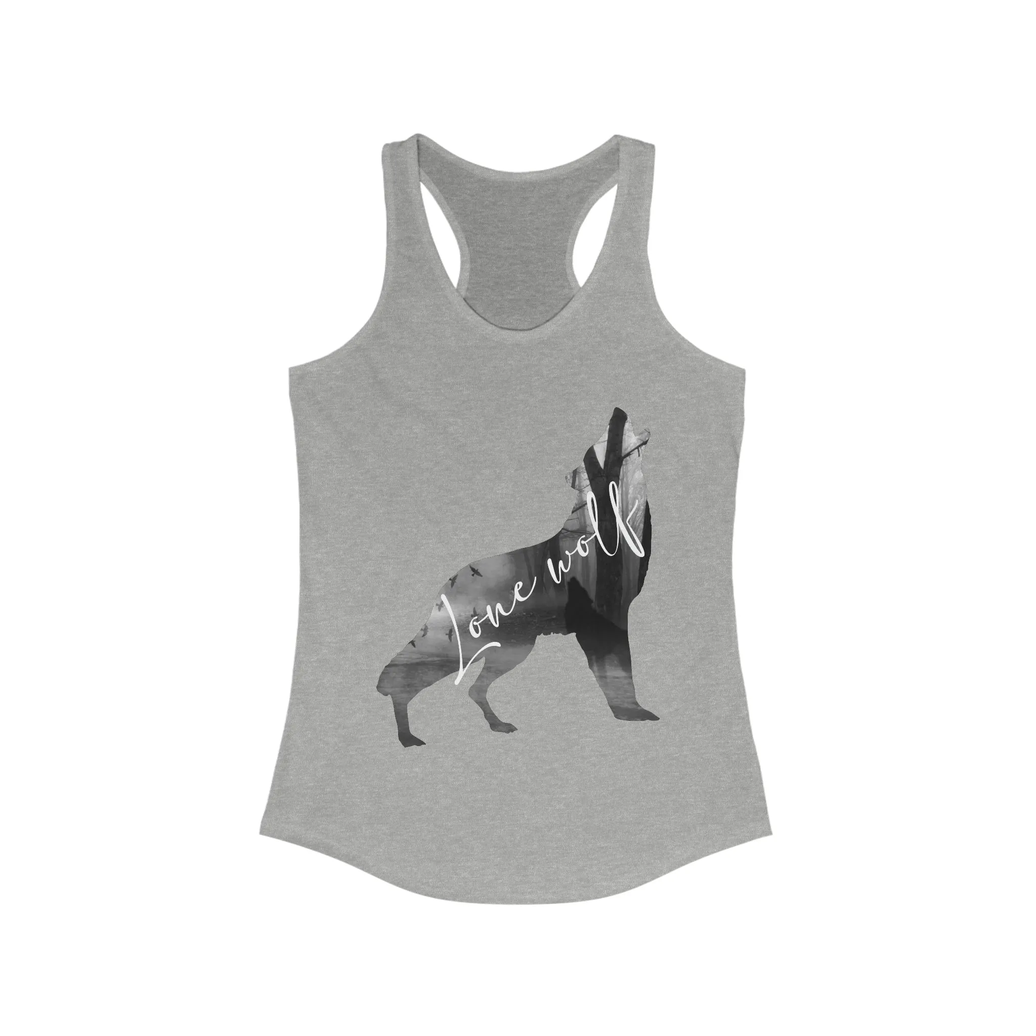 Women's Ideal Lone Wolf Graphic Design Racerback Tank