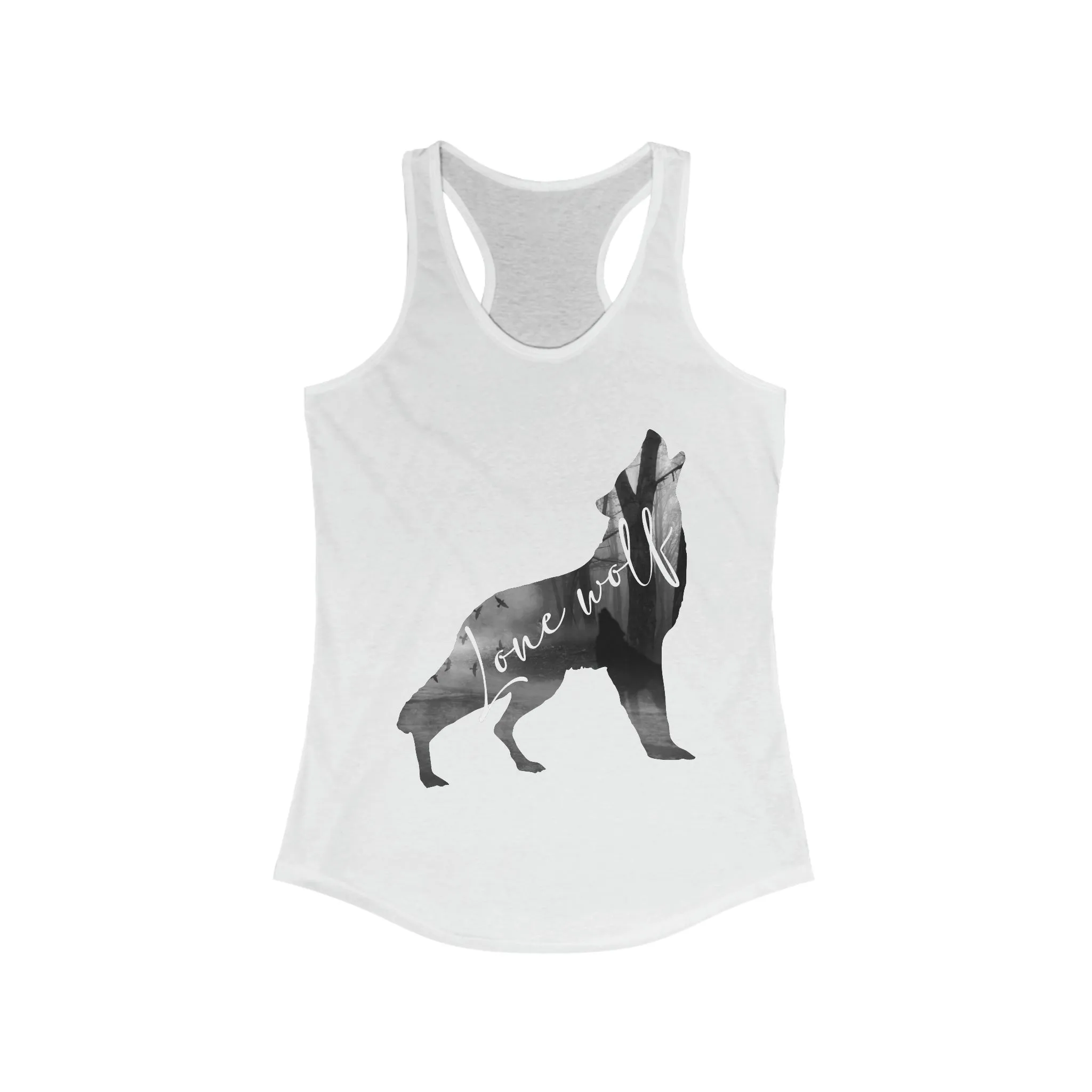 Women's Ideal Lone Wolf Graphic Design Racerback Tank
