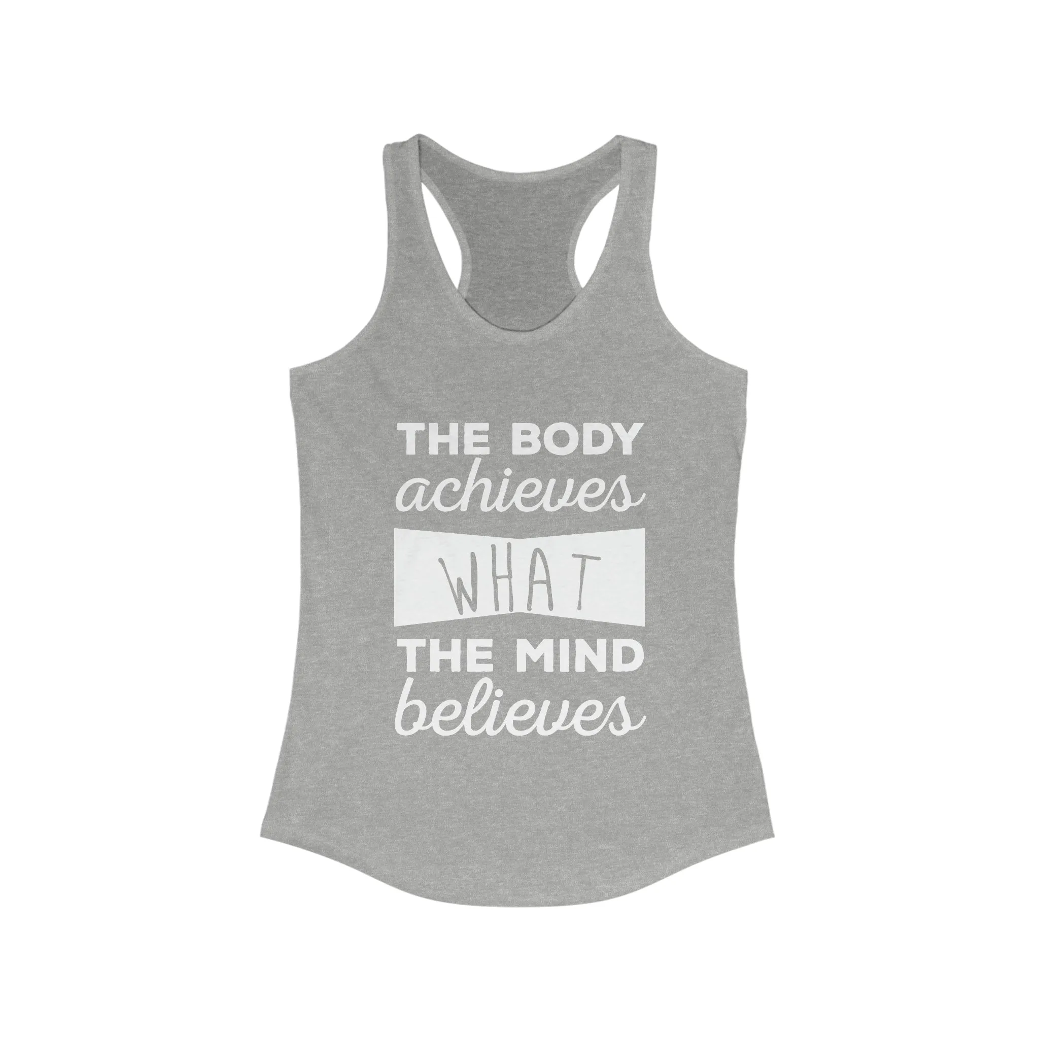 Women's Ideal The Body Achieves Graphic Design Ideal Racerback Tank