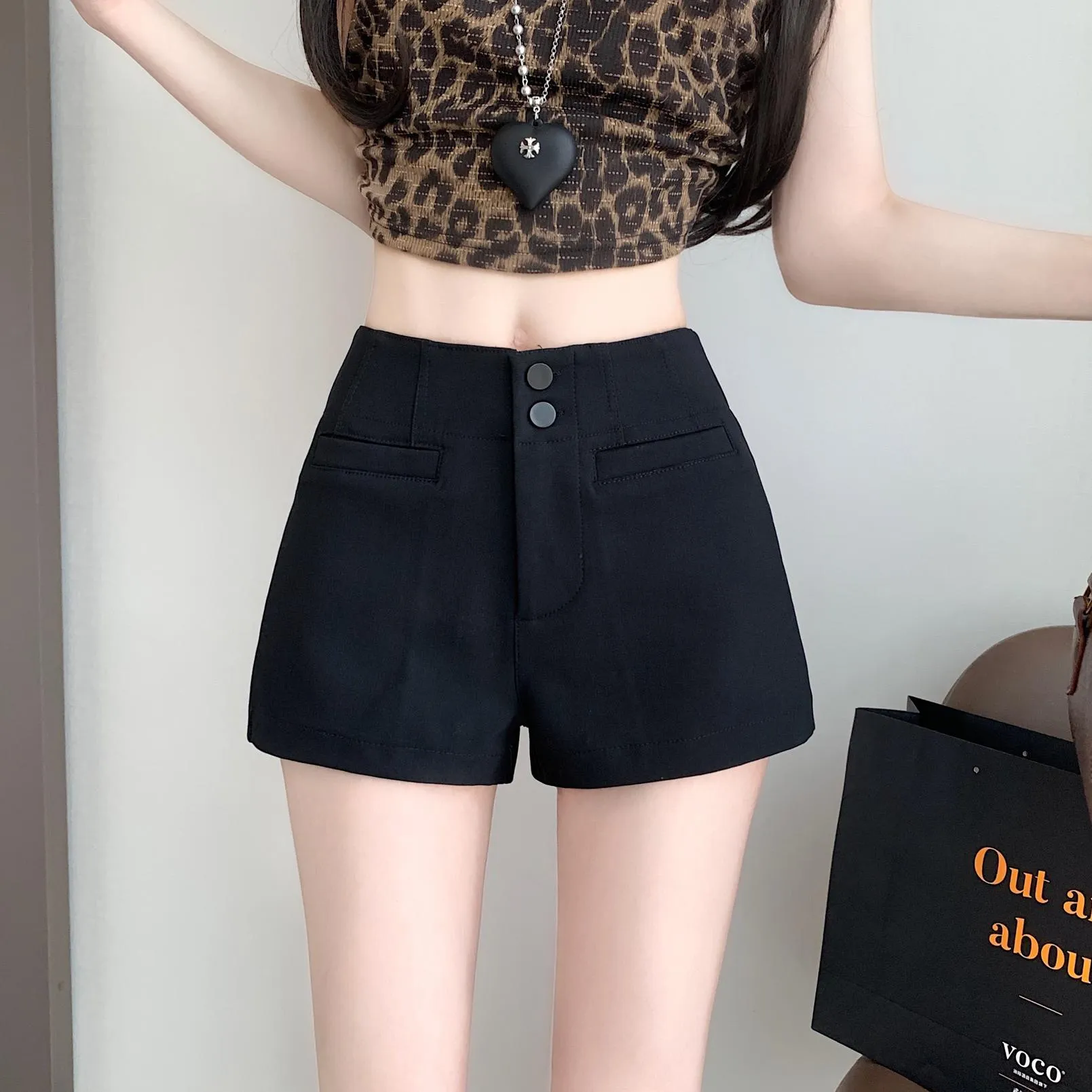Women's Wide Leg Cargo Shorts in A-Line Design