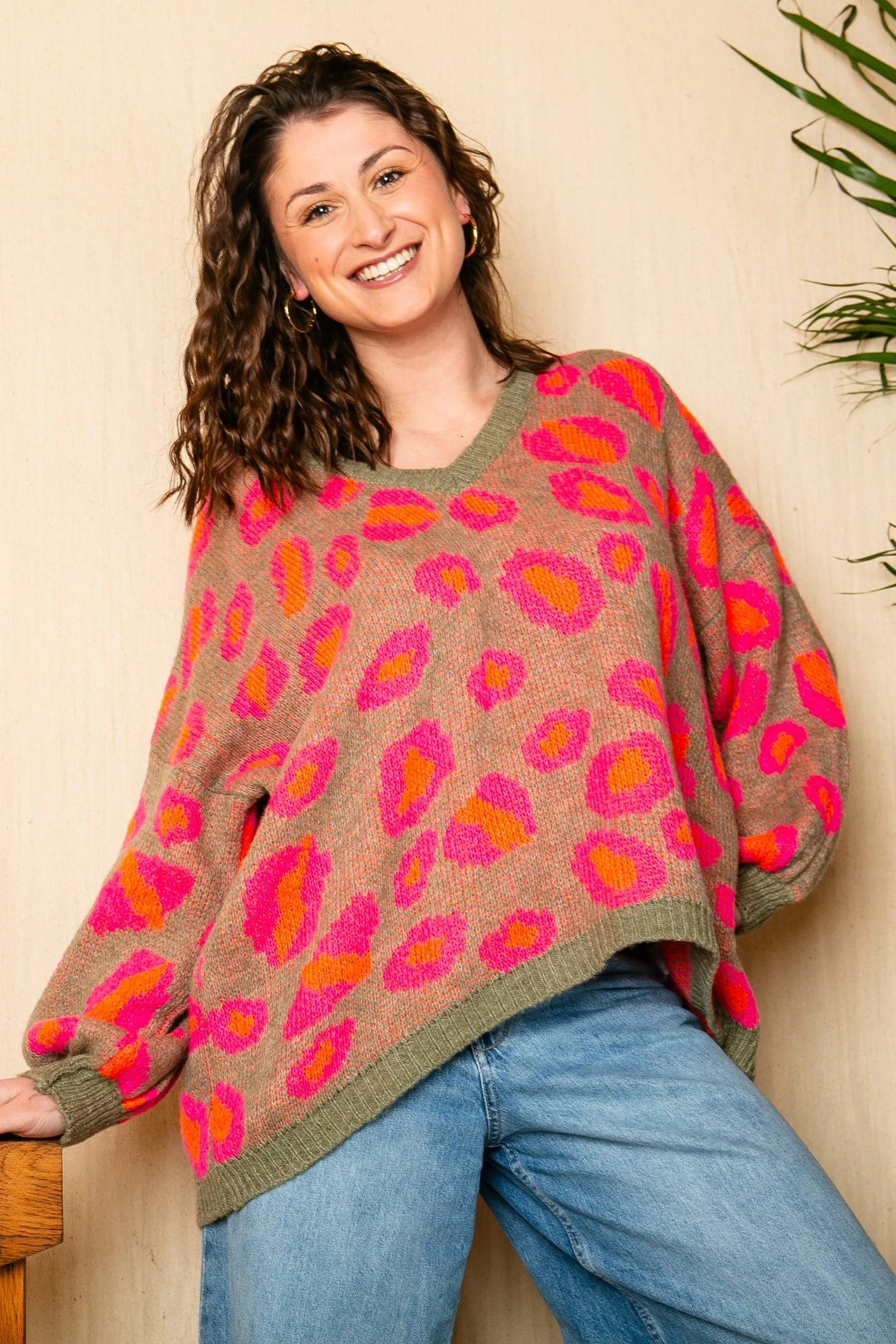 Wool Blend Leopard Print Jumper