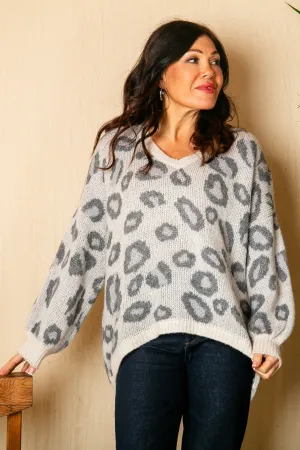 Wool Blend Leopard Print Jumper