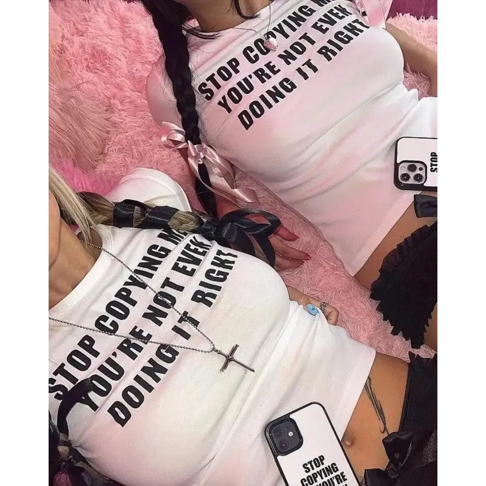 Y2K Humor Tee for Casual Outings and Statement Style