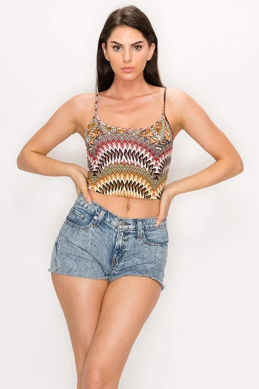 YELLE PRINTED CROP TOP