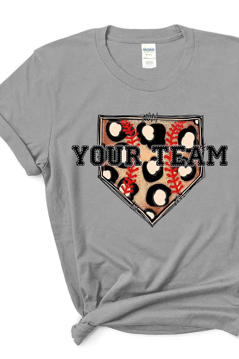 Your Team Cheetah Home Plate Short Sleeve Relaxed Fit T-Shirt