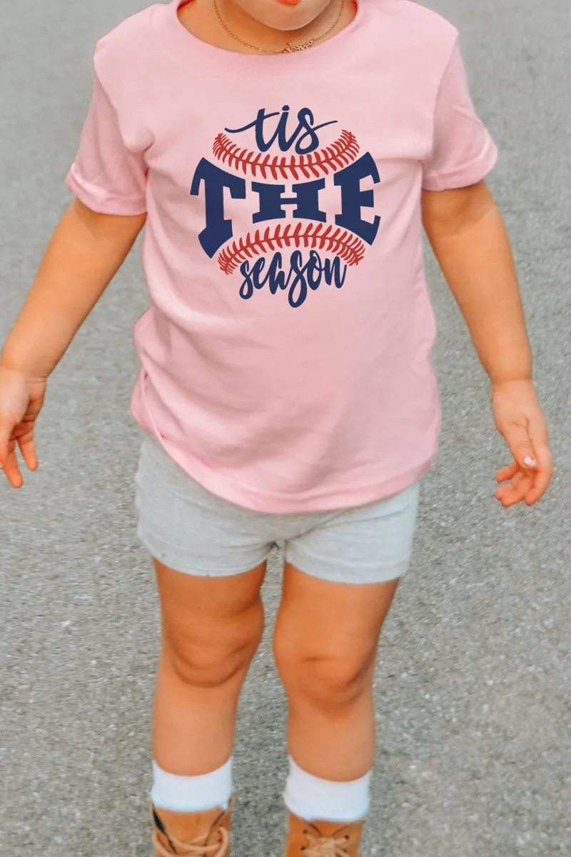Youth Tis The Season Baseball Navy and Red Dri-Power 50/50 T-Shirt